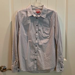 Striped button-down L/S top by Merona, size M